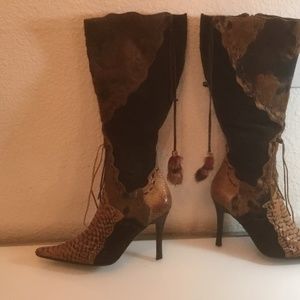 Steve Madden tall snake, suede and calf hair  boots 😍